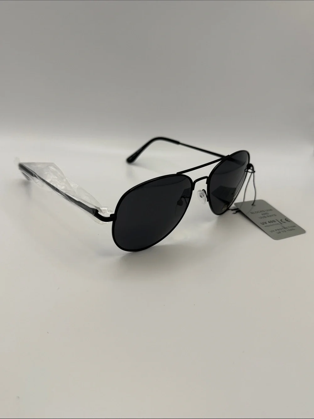 Classic Black Aviator Sunglasses - Dark Lenses
